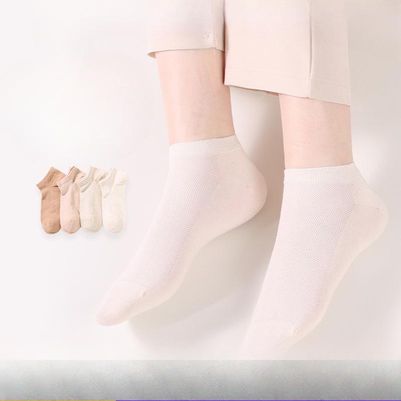 

Women s Spring Soft Casual Breathable Mesh Boneless Cotton Boat Socks 1 pair світло-бежевого кольору