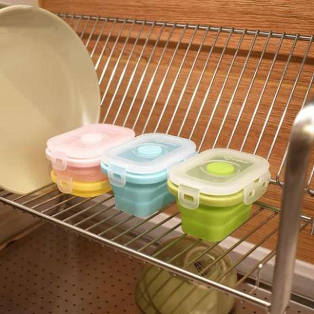 4Pcs Collapsible Food Fresh-Keeping Box 150ml Refrigerator Organizer  Kitchen
