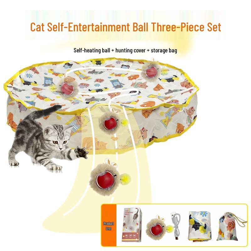 Interactive Cat Teaser: Self-Entertainment Hiding Turntable Toy