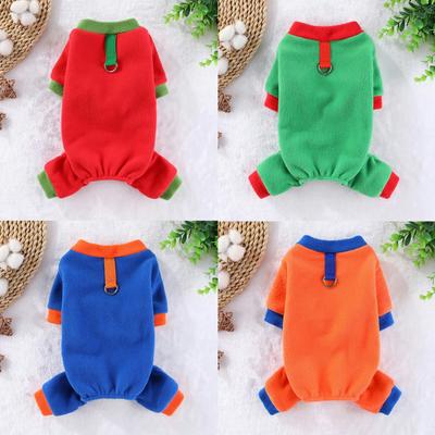 Haustier Warm Winddicht Fleece Vier Beine Herbst und Winter Welpe Hund Katze Teddy Traktion Hutlose Kleidung Einteiler