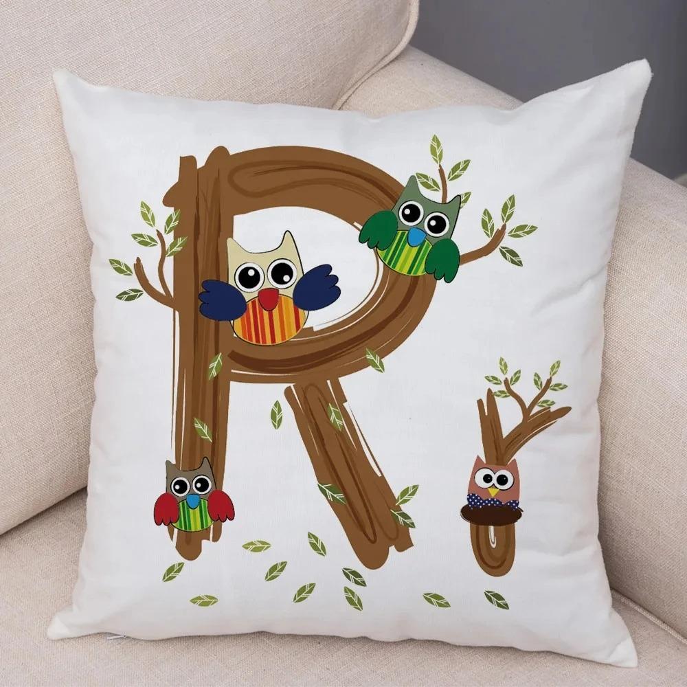 Owl Letter Decorative Pillowcase Car Ornaments Office Living Room Sofa Home Pillowcase