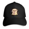 Cute Little Pug Loves Drinking Bubble Tea Baseball Cap Fun Hats Golf Cap Dad Hat Fashionable Women Unisexs