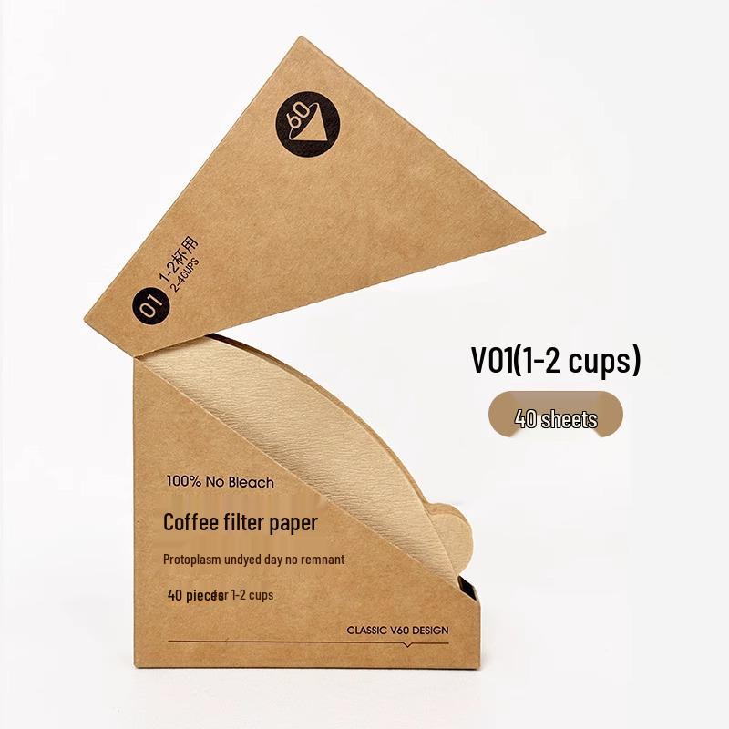 Натуральная древесина V60 Неотбеленная Кофейная Фильтровальная Бумага, Для Капельного Заваривания, 100 Листов