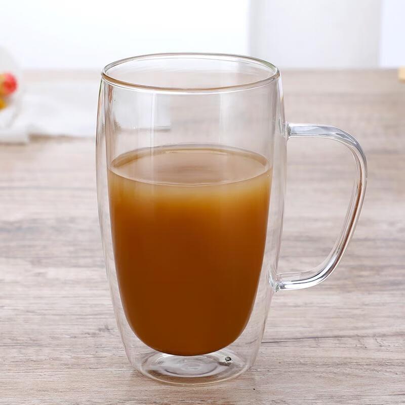 Qitai 450ml Egg-Shaped Double-Wall Borosilicate Glass Tea Cups (Set of 2)