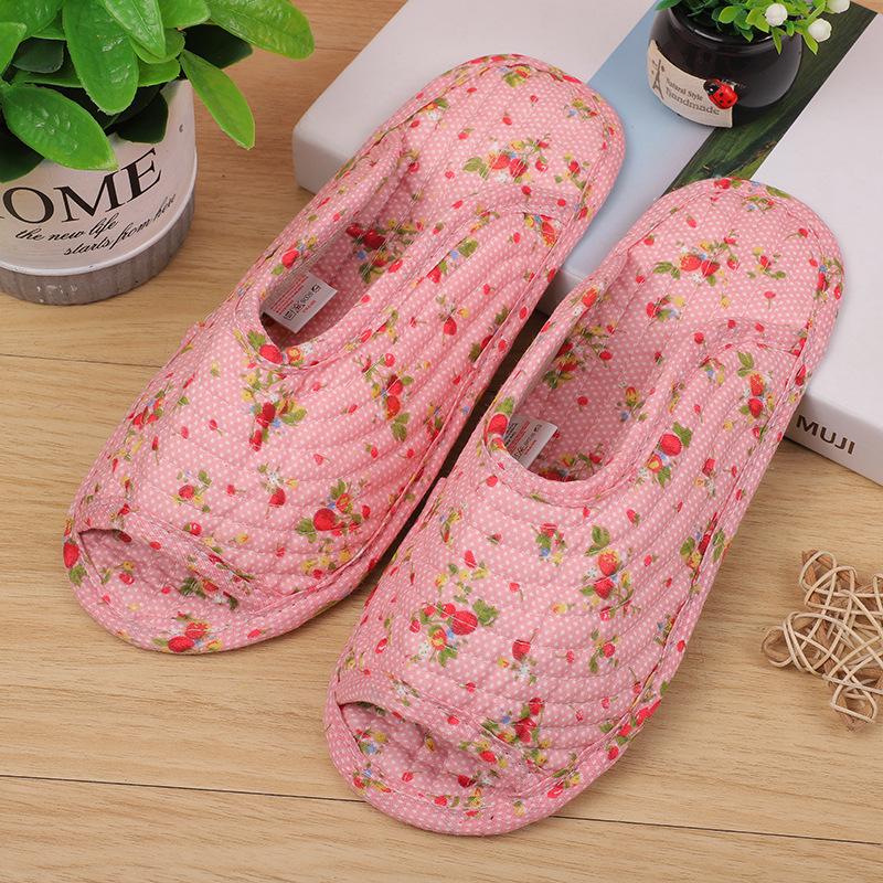 Fashion Women's Indoor Slippers, Spring and Autumn Soft Cotton Slippers, Women's Retro Floral Home Bedroom Slippers Mix Order
