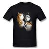 Three Doge Moon Shiba Inu T Shirt For Male Soft Homme Tee Shirt Crewneck Faddish Harajuku Streetwear