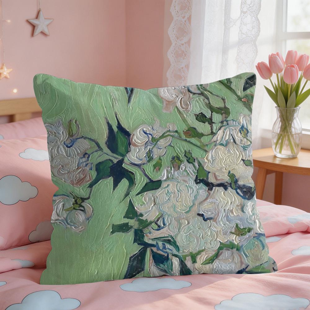 Van Gogh Original Print Cushion Cover Square Short Plush Pillow Case Living Room Sofa Home Decor Funda X