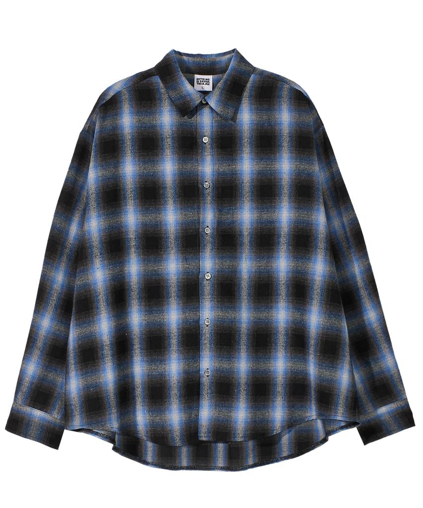 Nasttingijeubeleoldaenmi Vintage Oversized Check Shirt_Blue