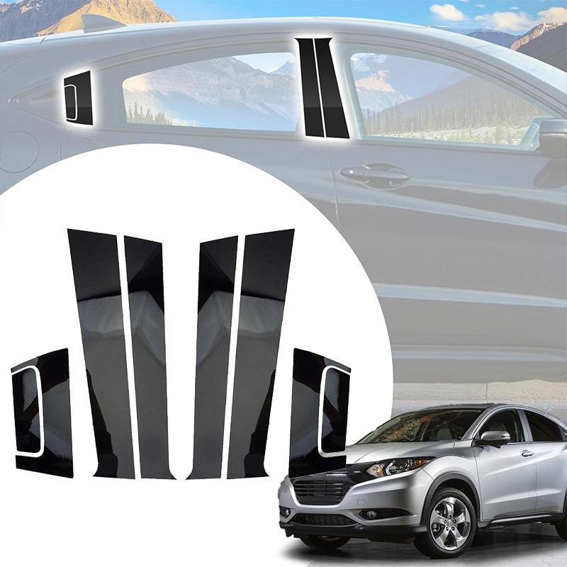 8Pcs Middle column sticker Window Door Column B C Pillar Post Cover Trim Decal For Honda HRV 2016-2022