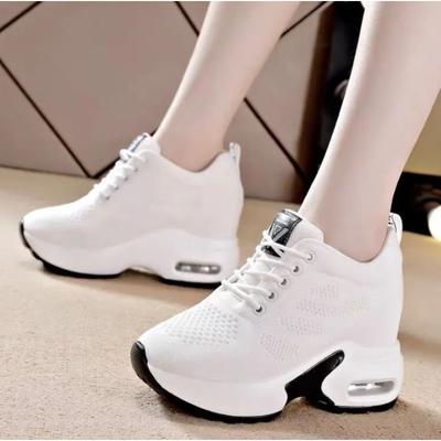 Zapatillas de Mujer Transpirables con Suela Gruesa y Comodidad 2026 Nuevas Zapatos de Cuña con Cordones para Mujer Calzado Femenino Versátil que Aumenta la Altura