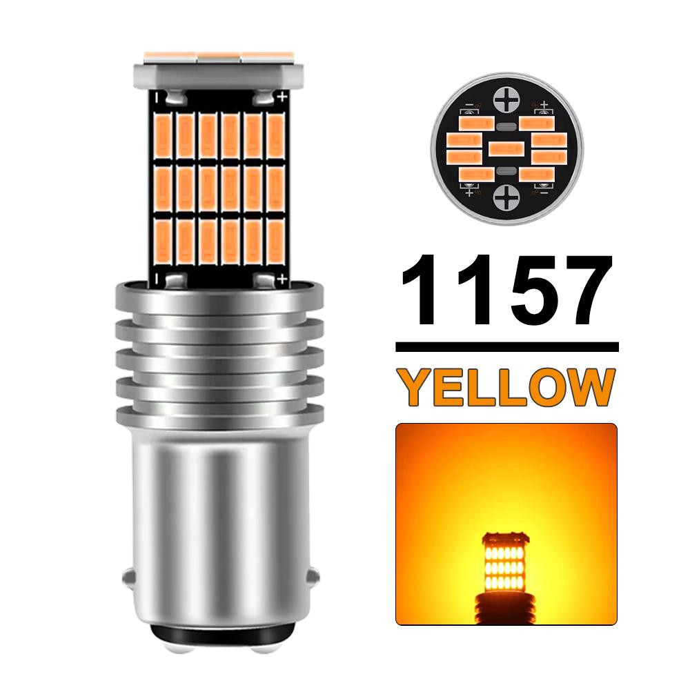 2/4/8 PCS P21W BA15S 1156 BAY15D 1157 LED Bulb 12V 24V 4014-45SMD 1000LM Super Bright Car Brake Parking Turn Signal Lights Amber