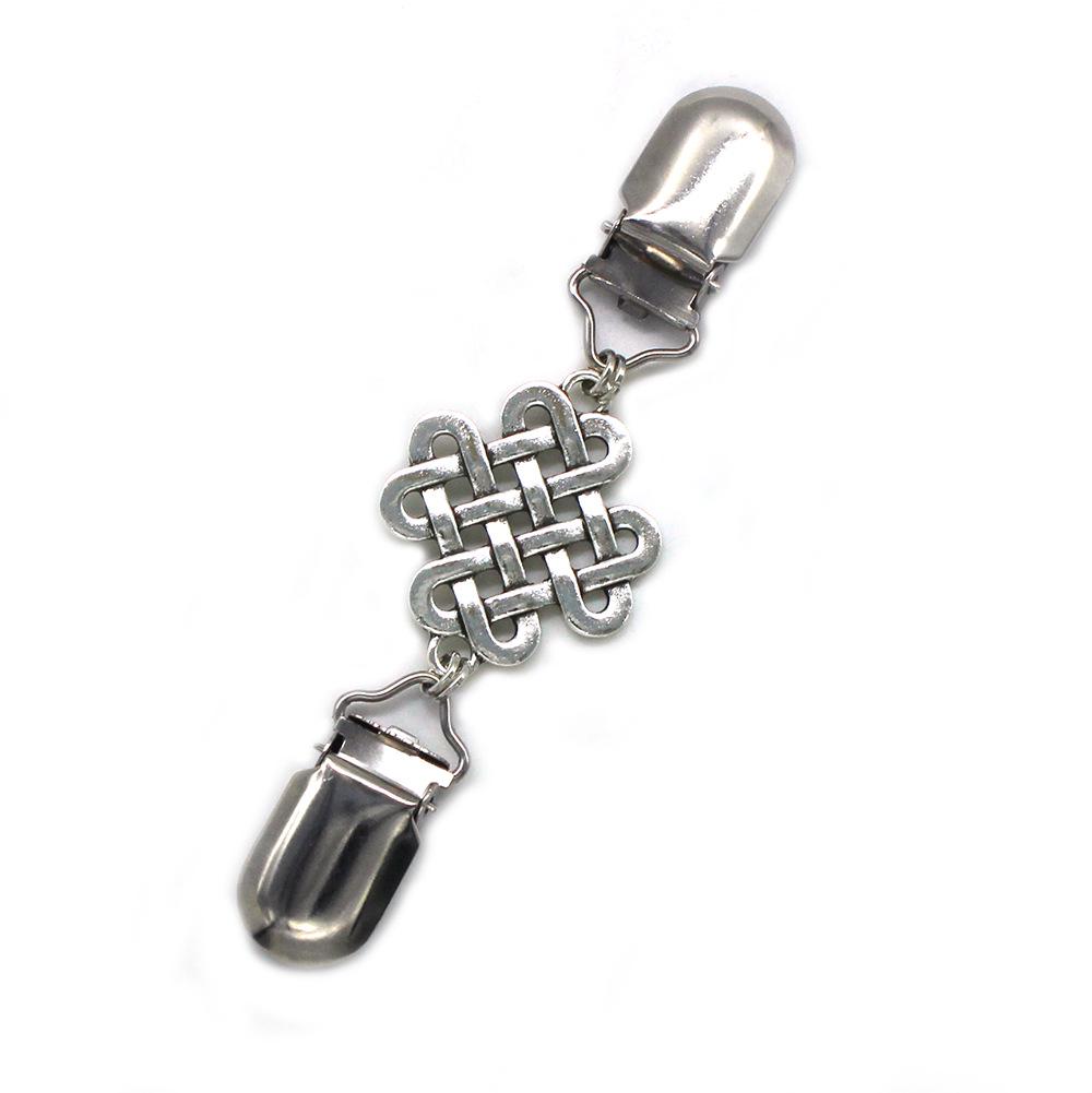 Vintage Double Buckle Sweater Clip - Fashion Hollowed Waist & Scarf Accessory for Women