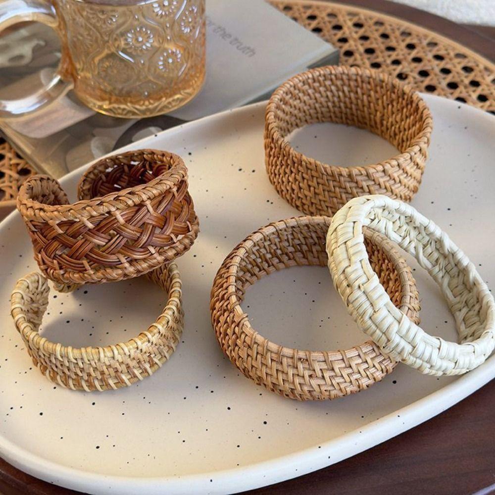 Handmade Ethnic Style Bangle Hand Ring Bohemian Braided Bracelet Rattan Woven Bracelet Vacation