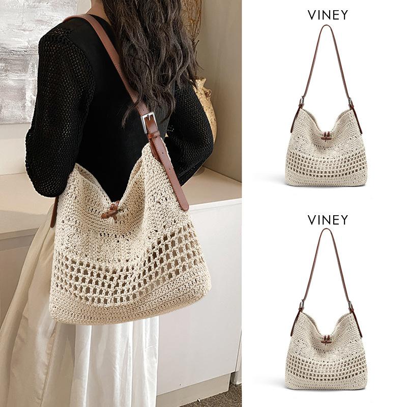 

Woven Bag Versatile Women S Bag Large Capacity Beach Bag Shoulder Bag Vacation Tote Bag