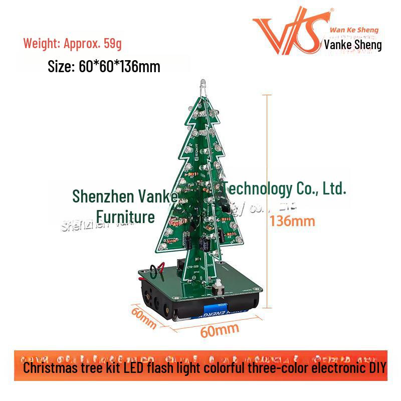 Colorful LED Flashing Christmas Tree DIY Kit – Handmade Creative Holiday Ornament