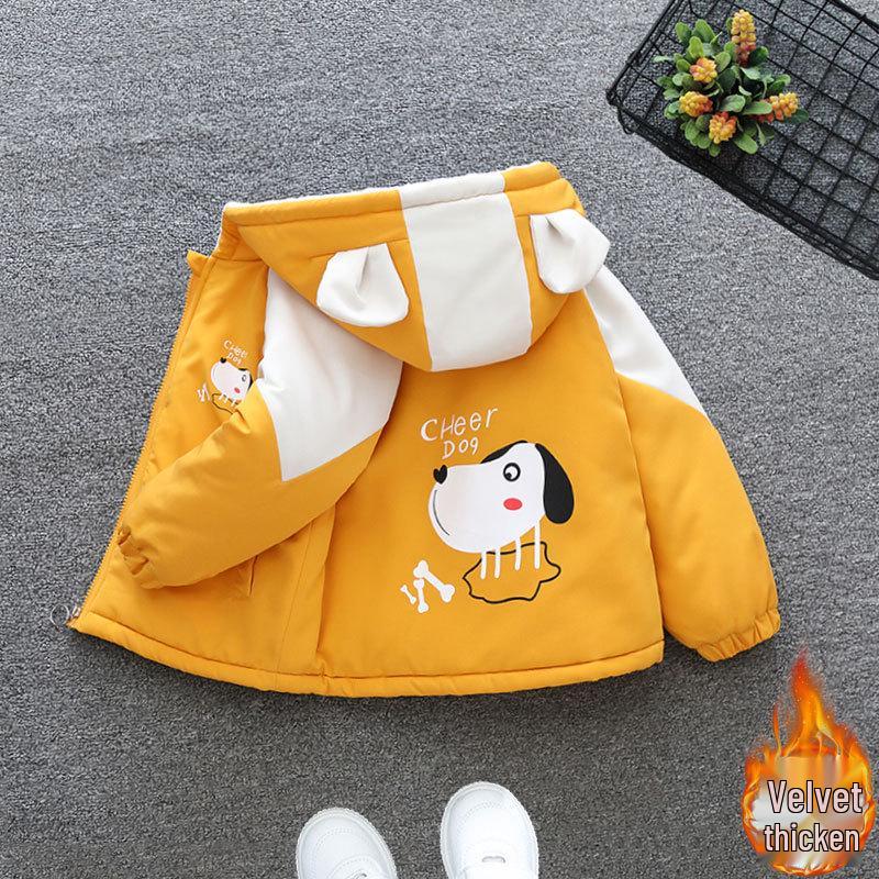 Boys' and Girls' Winter Cotton-Padded Fleece-Lined Thickened Parka 2025