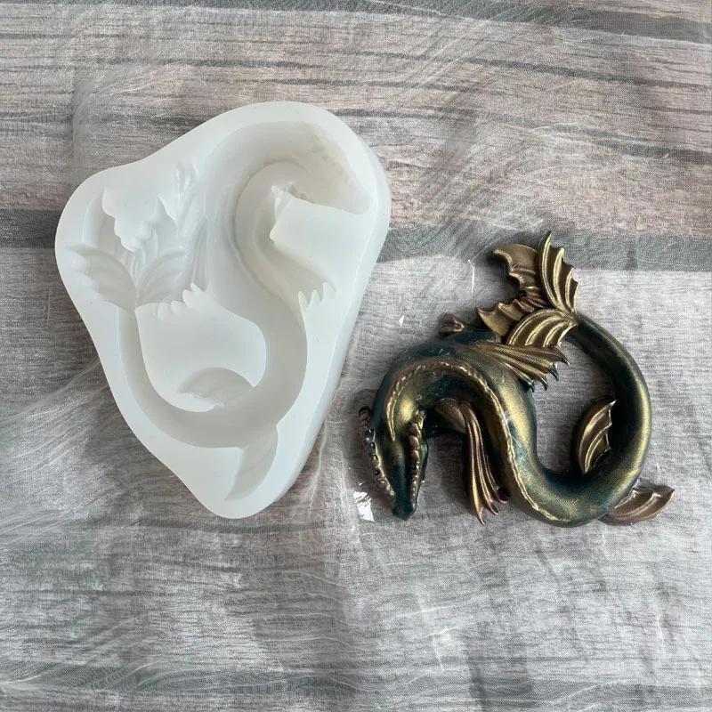 

A Top Quality Mirror Sleepy Dragon Dinosaur Sea Dragon Egg Silicone Mold for Resin Crafts DIY Epoxy Resin Molds Silicone