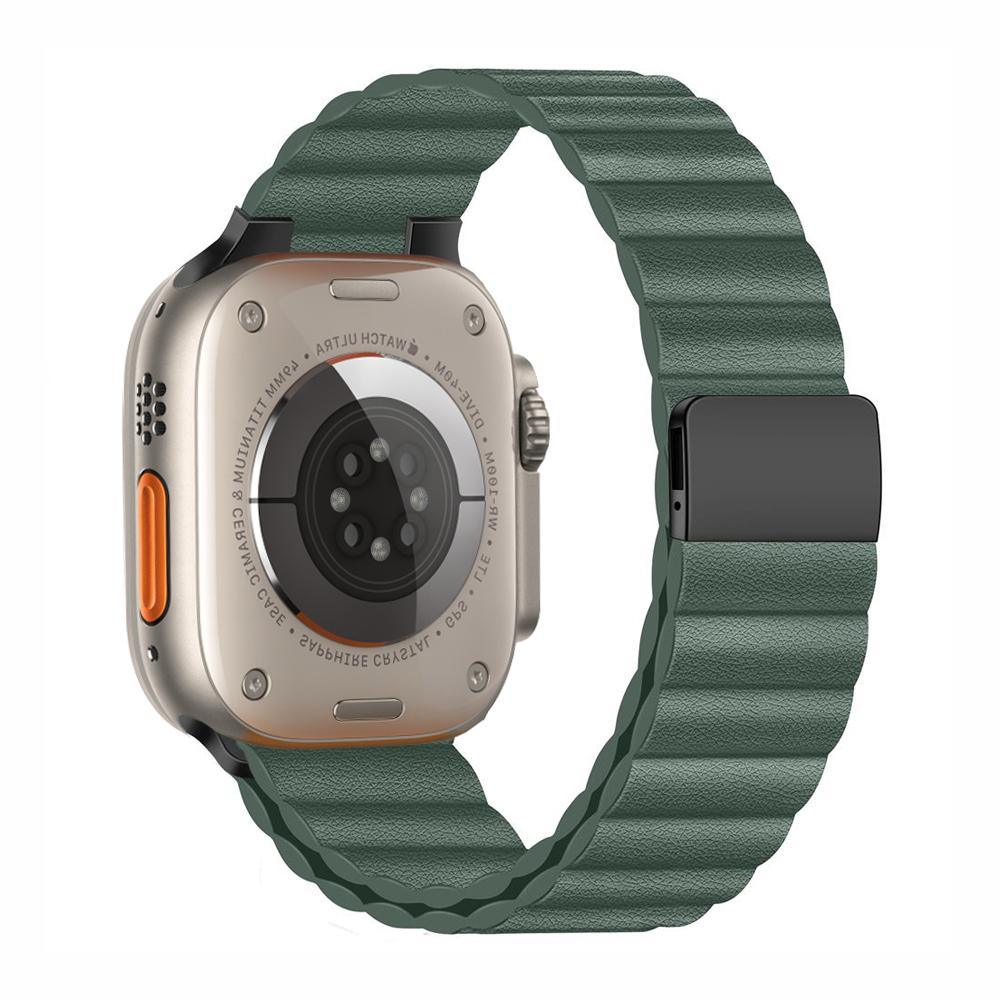 

Магнитная петля для Apple Watch Ultra Band 49 мм, 44 мм, 45 мм, 40 мм, 41 мм, 45 мм, кожаный браслет correa iwatch series 7, 8, 6, 5, 4 SE, ремешок For 42mm 44mm 45mm 49mm