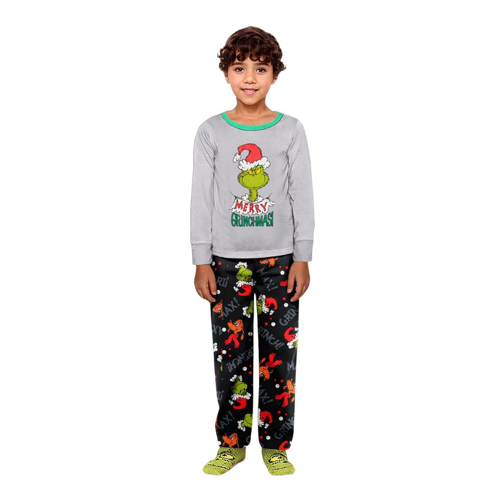 Parent-child Christmas Print Home Suit Long-sleeved Top And Pants
