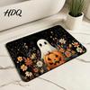 Absorbent Bathroom Rug Halloween Bath Mat Pumpkin Ghost Bat Pattern Rug Living Room Carpet Machine Washable Non-Slip Gothic Area for Entrance