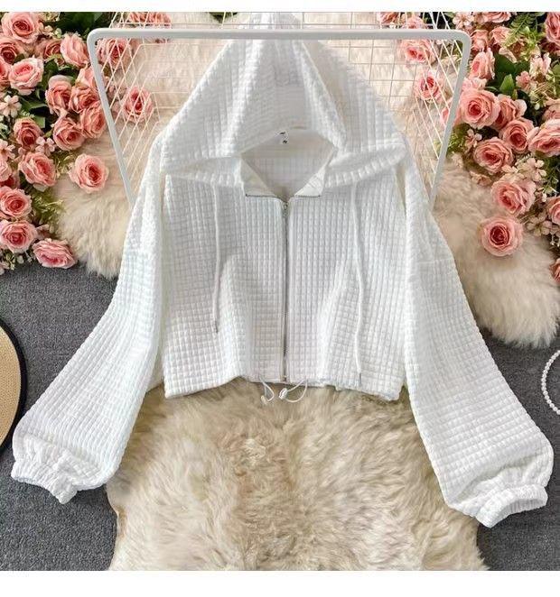 Trendy Women's Spring Set: Hooded Jacket, Vest & Wide-Leg Pants