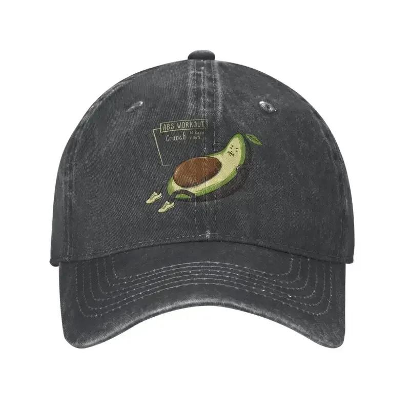Klassische Unisex-Baumwoll-Avocado-Bauchmuskel-Workout-Baseballkappe für Erwachsene, verstellbar, Papa-Hut, Damen, Unisex, Hip-Hop