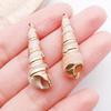 Gold-Plated Natural Shell Conch Pendant for DIY Necklace, Earrings, Wind Chime, or Hanging Ornament.