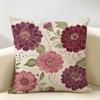 Morandi Ink Wash Painting Large Flowers Cushion Cover Durable Hypoallergenic Organic Linen Short Pillow Cover Washable