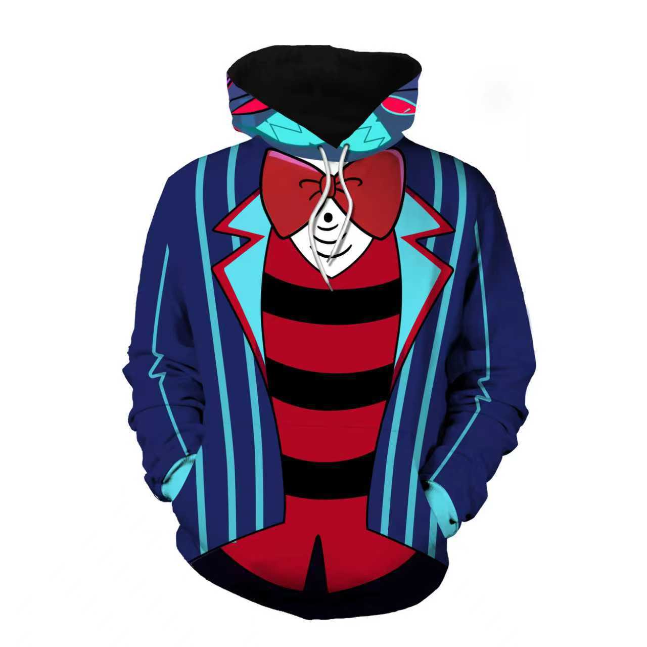 

Hazbin Vox Cosplay Cartoon Hotel Costume Pullover Sweatshirt Hoodie for Men Hooded Casual Outfits Halloween Carnival Suit XS