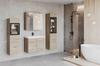 Wall-hung matte bathroom set with washbasin, columns and San Remo mirror