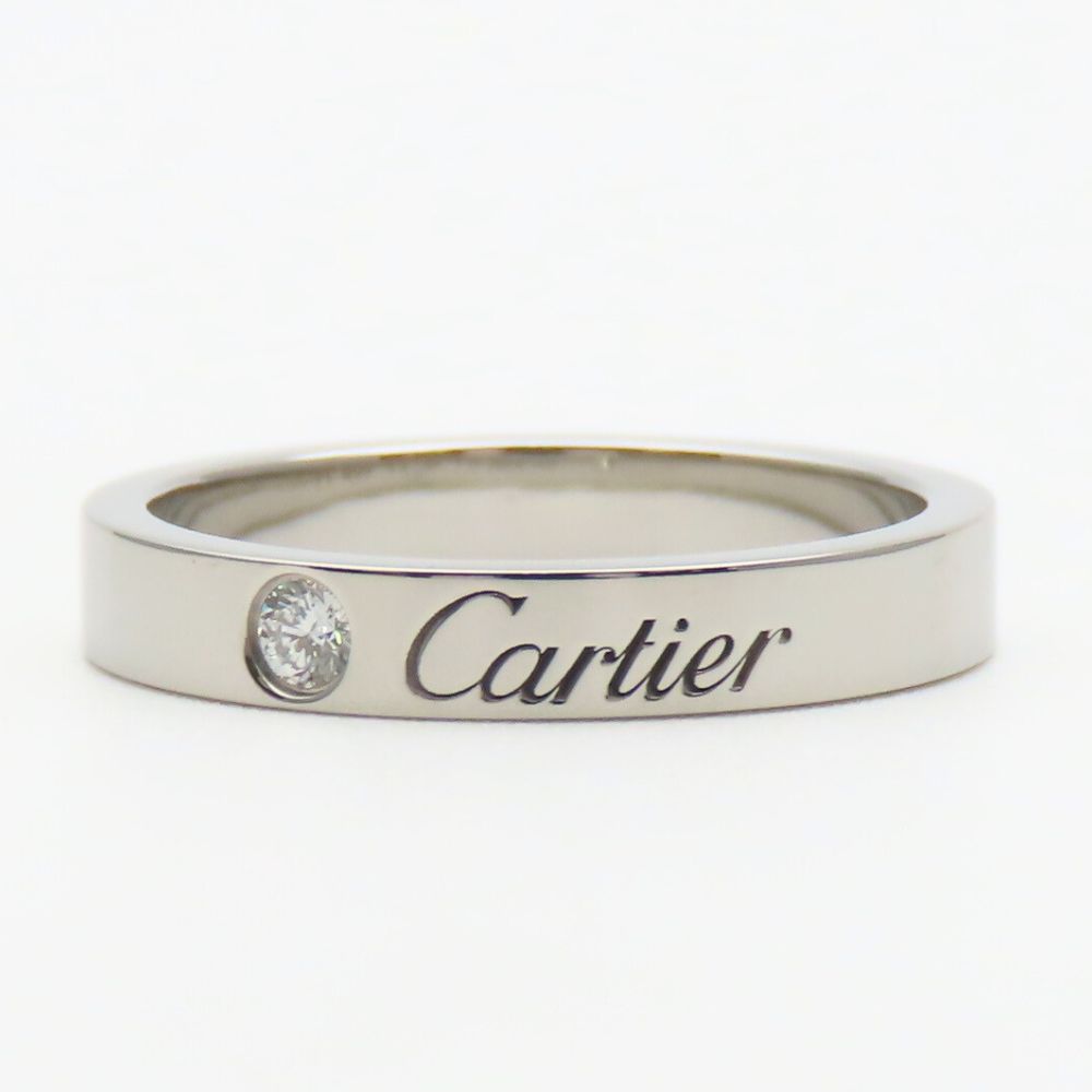 Used CARTIER Ring Engraved EU#49 49 Pt950Platinum/diamond 4.7g Platinum 1PD