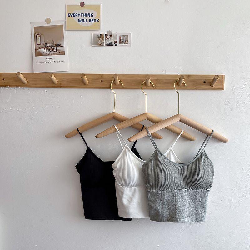 Hot-Selling Ribbed Little Bear Camisole with Chest Pads – Stylish Sports Tank Top