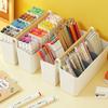 Practical Storage Box with Wooden Handle Multi Compartment Table Storage Box for Sorting Stationery Notebooks Folders