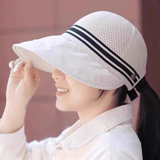 Summer Hat Large Head Circumference Breathable Mesh Sun Protection Hat with Extended Brim Mesh Top Outdoor Travel Sunshade Hat