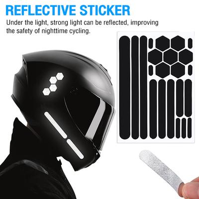 Reflektierende Aufkleber für Helme, selbstklebendes reflektierendes Band für Helme, Fahrrad, Motorrad, Roller, Fahrradzubehör