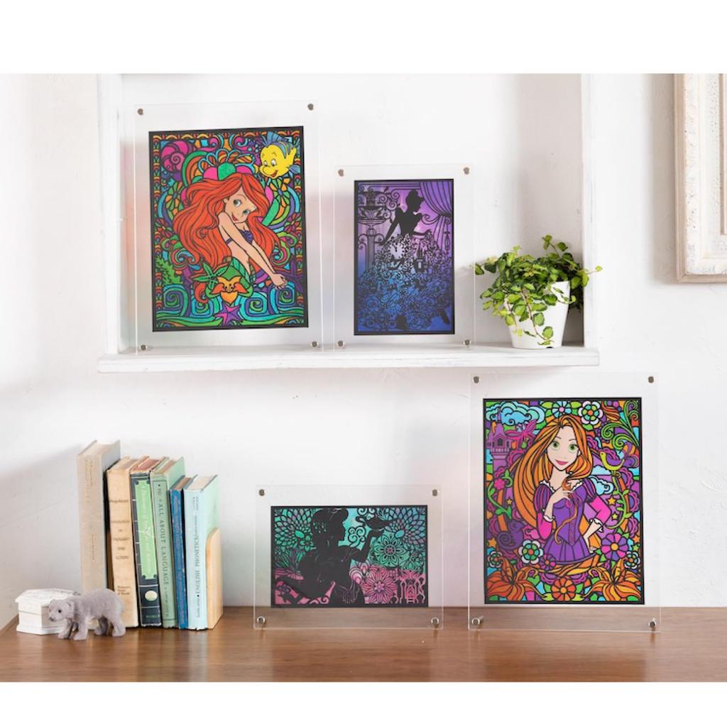 Gakken Healing Scratch Art for Adults Disney Princess Stained Glass Q750771