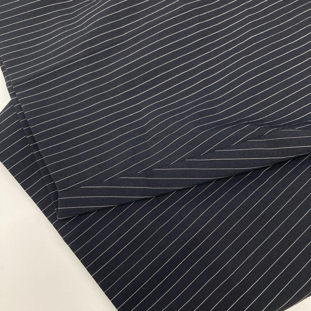 ENFOLD [Good Condition/23AW] 300GA231-0230 WIDE-STRAIGHT COCOON TROUSERS Striped Trousers Bottoms 36 NavyUsed