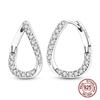 Pendientes Colgantes de Plata de Ley 925 con Forma de Gota de Agua Brillante Pavimentados con Circonita Cúbica para Mujeres Niñas Joyería de Boda Regalo