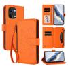 Wallet Case for Poco X8 Pro Max 5G - Leather/PU, Orange, With Lanyard