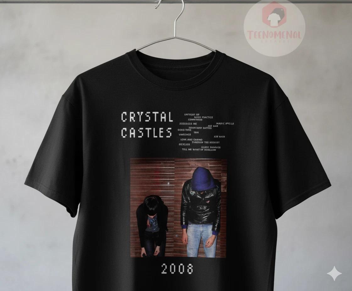 Crystal Castles 2008 Электронная инди-группа Графическая футболка Черная - T357 2XL