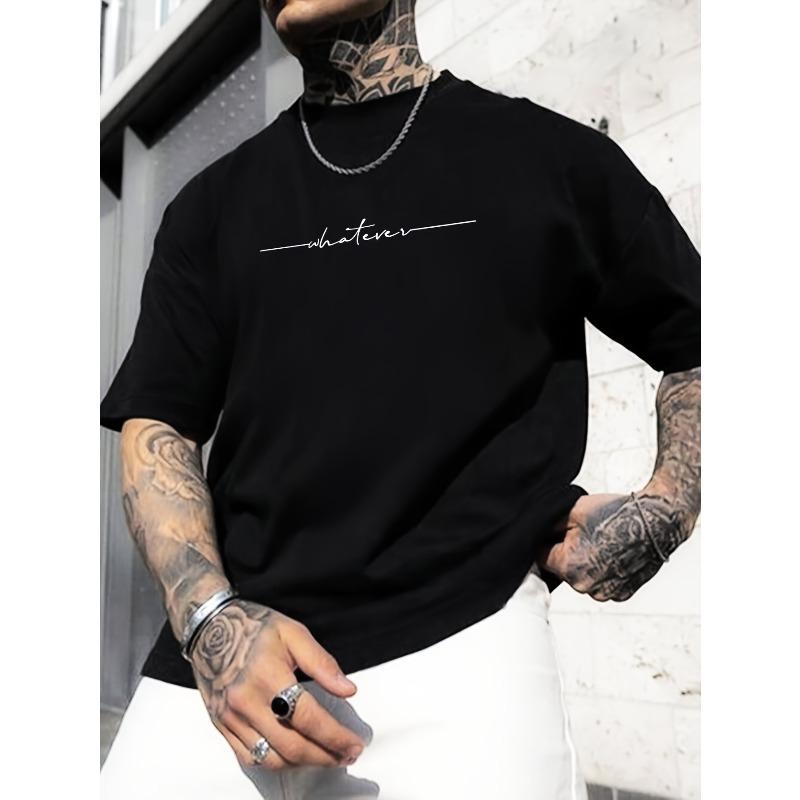 Men'S Patterned Print Undershirt T-Shirt for Summer Short Sleeves, Plus Size
