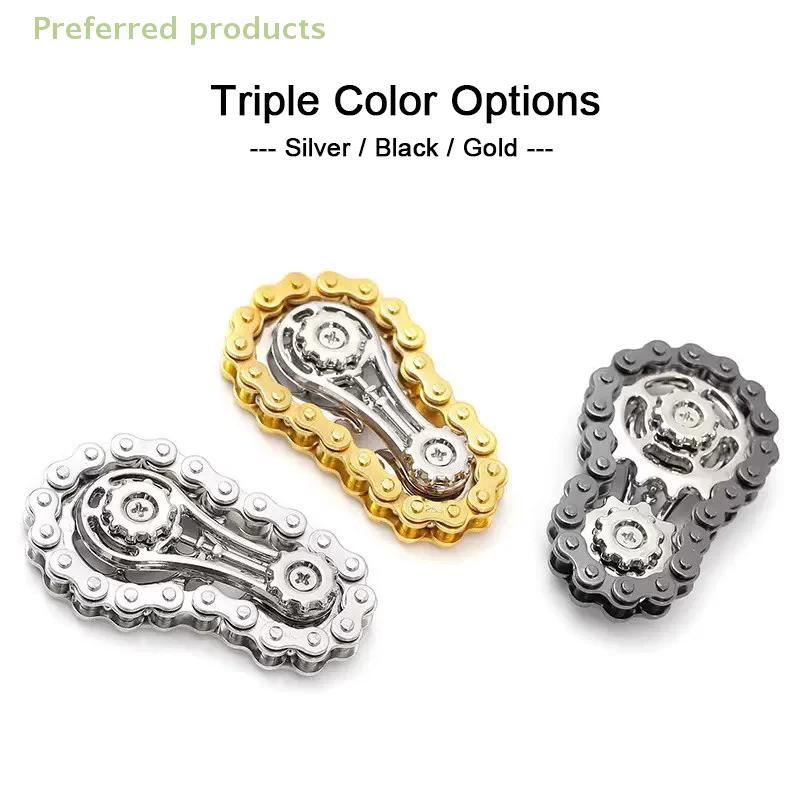 Chain Tooth Mechanical Flywheel Fidget Spinner Antistress Anxiety Metal Bike Chains Spinner EDC Toys for Children Adult Hand Toy