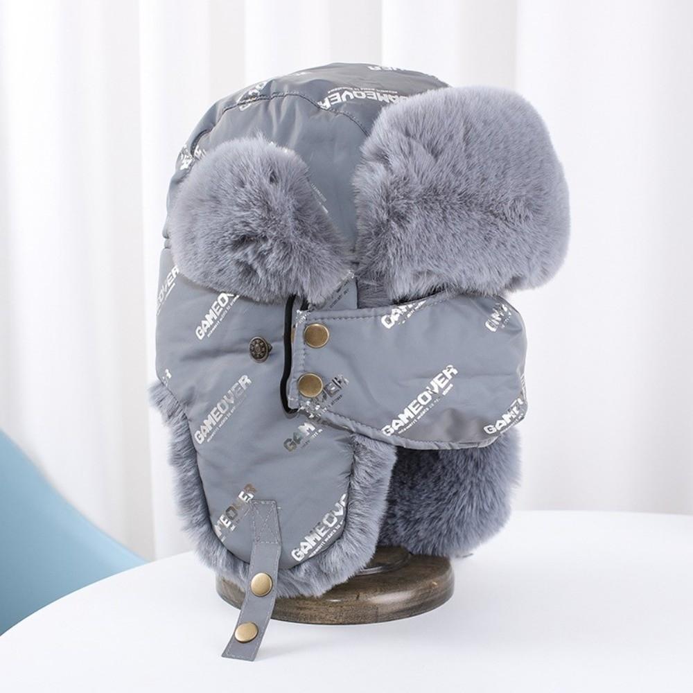 Faux Fur Lining Warm Trapper Hat With Facemask Bomber Hat New Earflap Hat Cycling