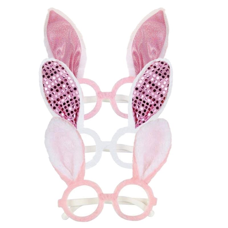 Easter Party Glasses,Easter Rabbit Ear Eyeglass Novelty Funny Glasses Easter Basket Stuffers,Easter Eggs Fillers Unisex