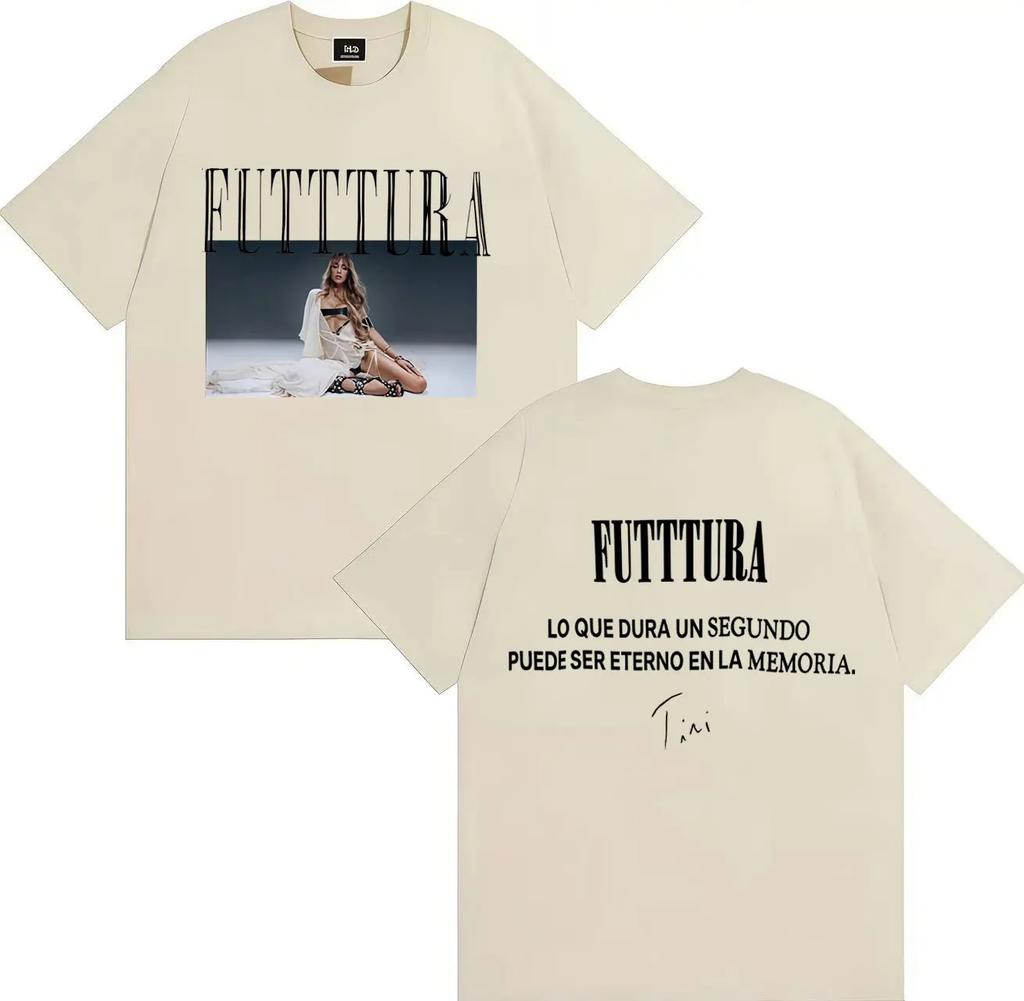 2026 Trendy Hot Singer TINI Futttura Tour Product Printed Aesthetic Y2K Summer Print 100 Pure Cotton Breathable Loose Tshirt