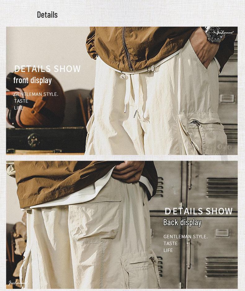 Męskie luźne spodnie spadochronowe szybkoschnące na lato