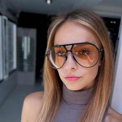 Oversized Pilot Sunglasses for Women Men Retro 70s Shield Sun Glasses UV400 Protection Classic Aviator Style Fashion Accessories