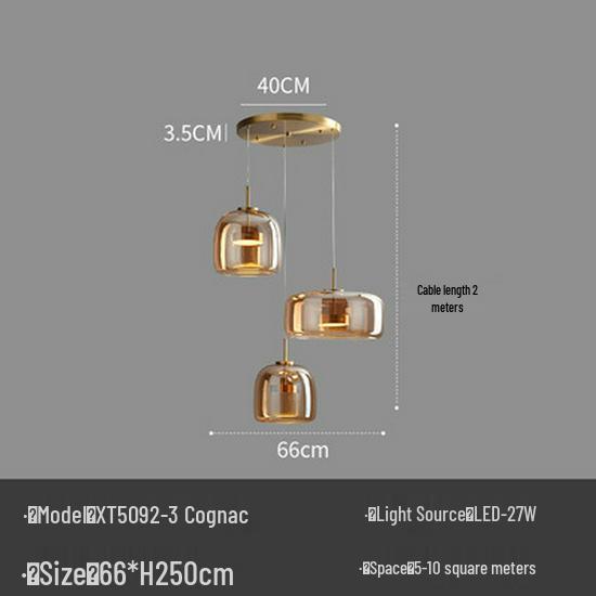 Nordic Modern Minimalist Creative Glass Chandelier for Bar, Restaurant, and Living Room Art.