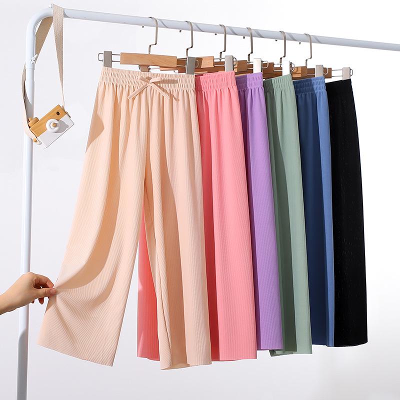 

Girls Summer 2025 Black Loose Wide-Leg Mosquito-Proof Pants 140cm