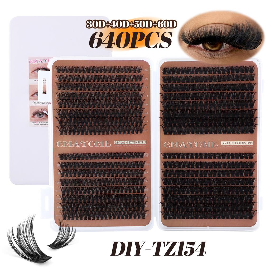 640 Tufts Diy Multi-Haired Eyelashes Book South East Asia Natural Thick D Song Segmented False Eyelash Set